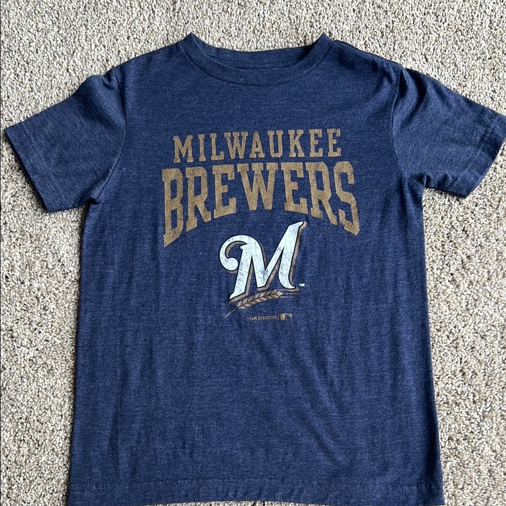 Milwaukee Brewers Kids Blue T-Shirt Youth Medium EUC
